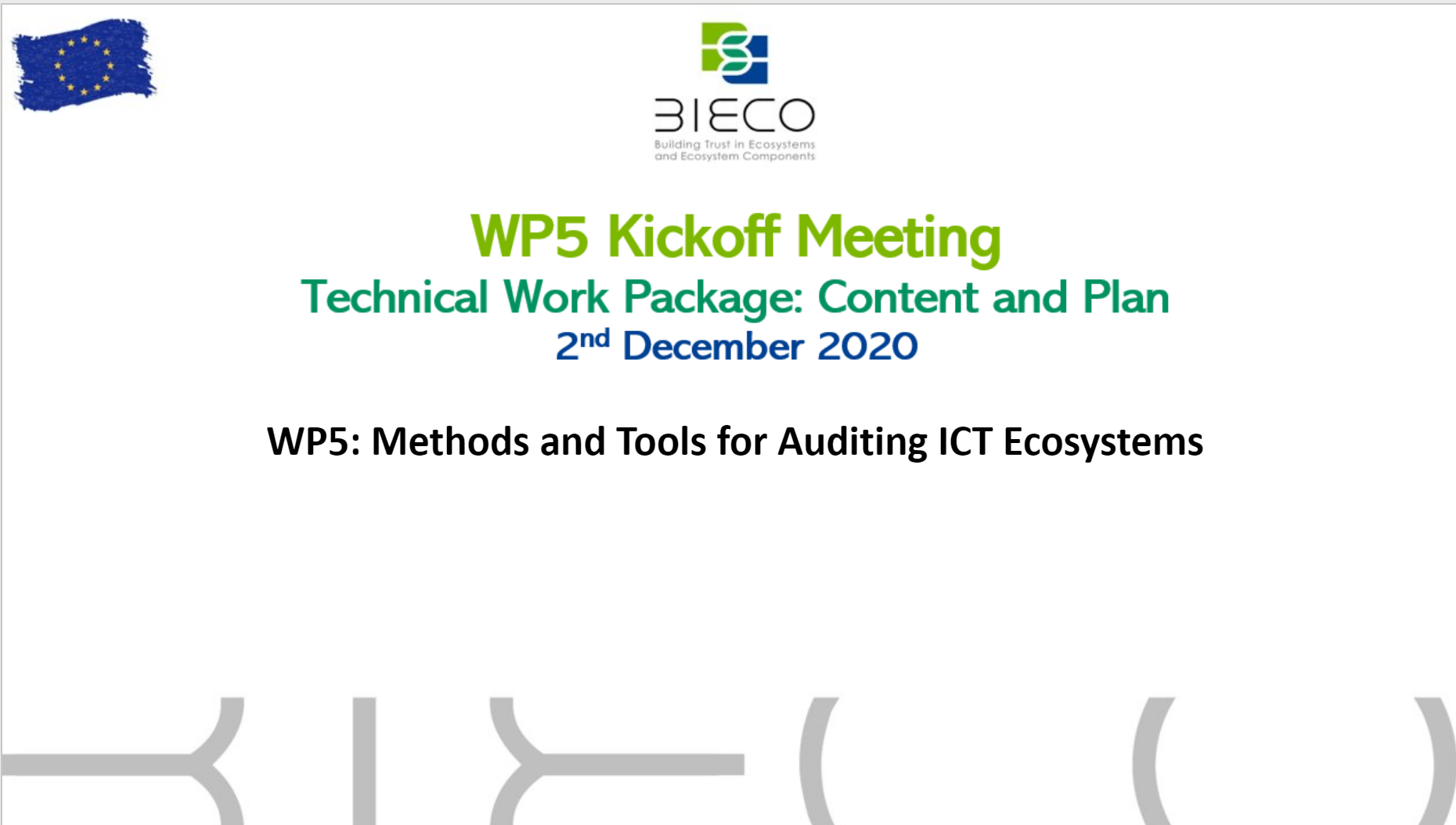 Bieco WP5 – Kick Off meeting